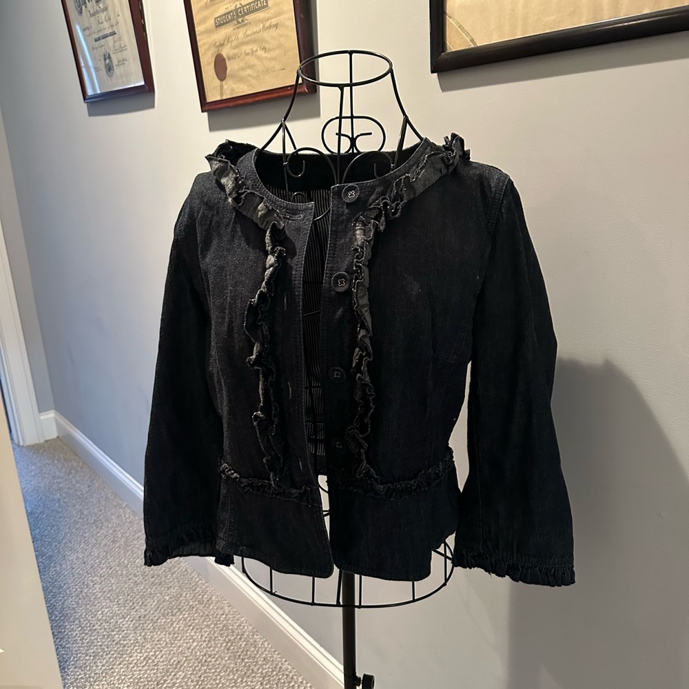 LOFT Striped Denim Jacket and Pants Set - Picture 2 of 5